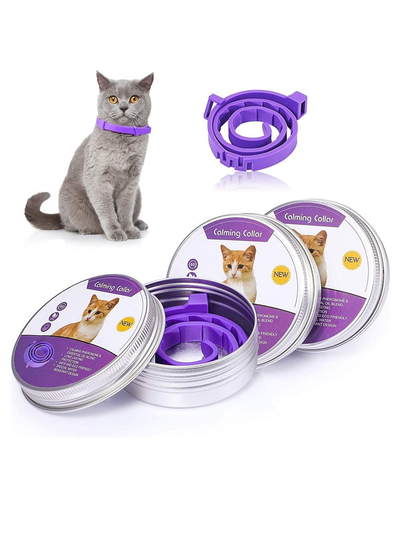 Cat Calming Collar, 3 Pack Adjustable, Reduce Anxiety for Pets, Calm Pacify Kitten, Suitable for Small, Medium and Large Cats (15 Inches) - Image 1